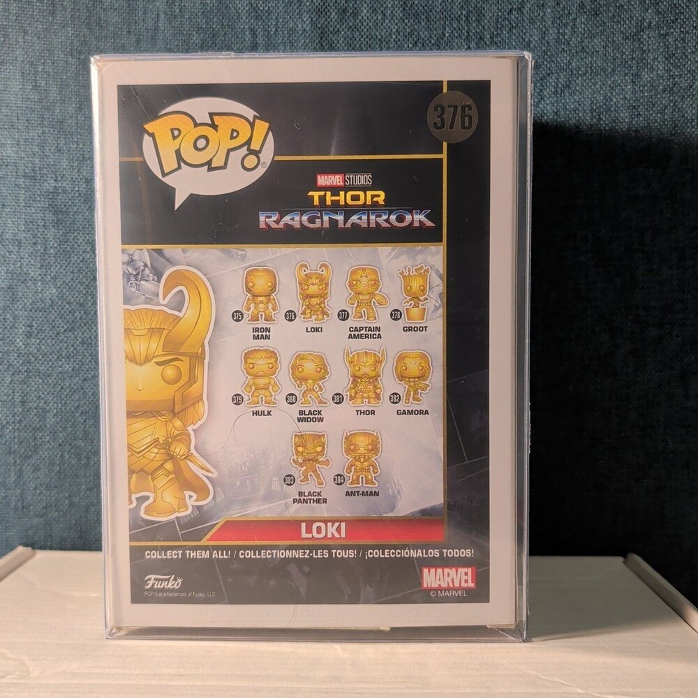 Funko Pop Marvel Studios The First Ten Years Loki 376 Gold In Box with Protector - Picture 4 of 16